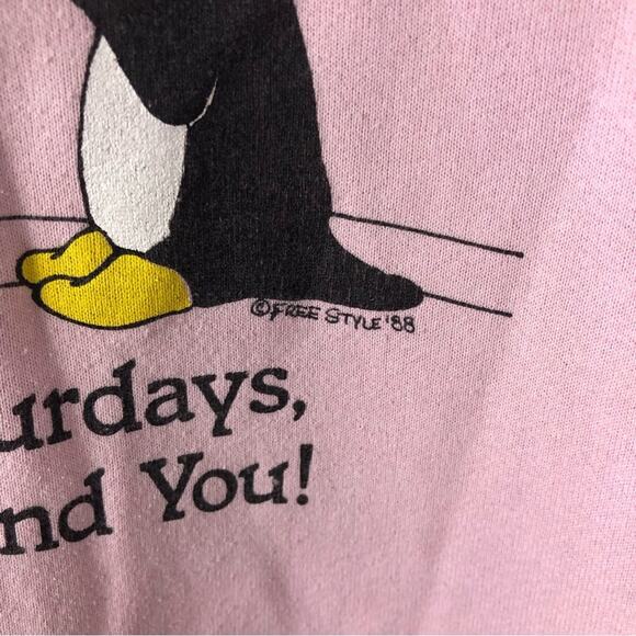 Vintage 80’s Penguin I Love Saturdays, Sundaes And You Sweatshirt - Picture 2 of 9